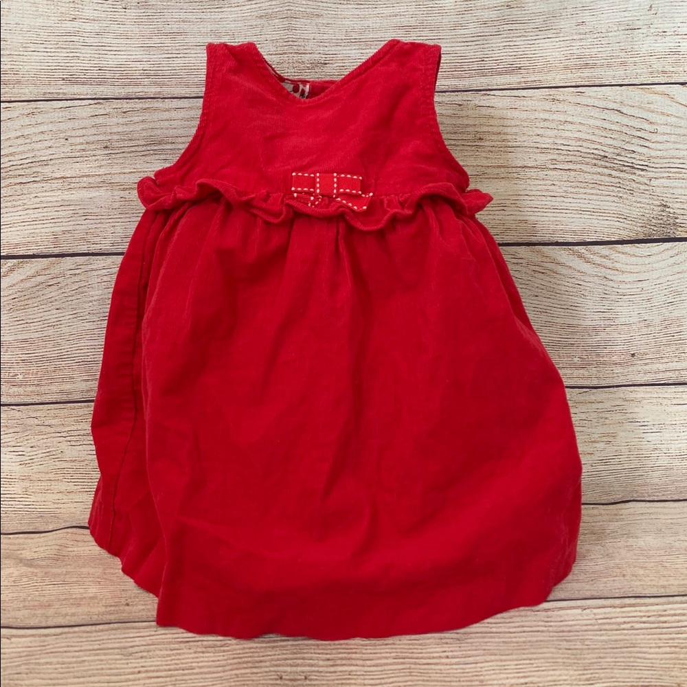 NWOT • Red corduroy holiday dress • 3M - 6M